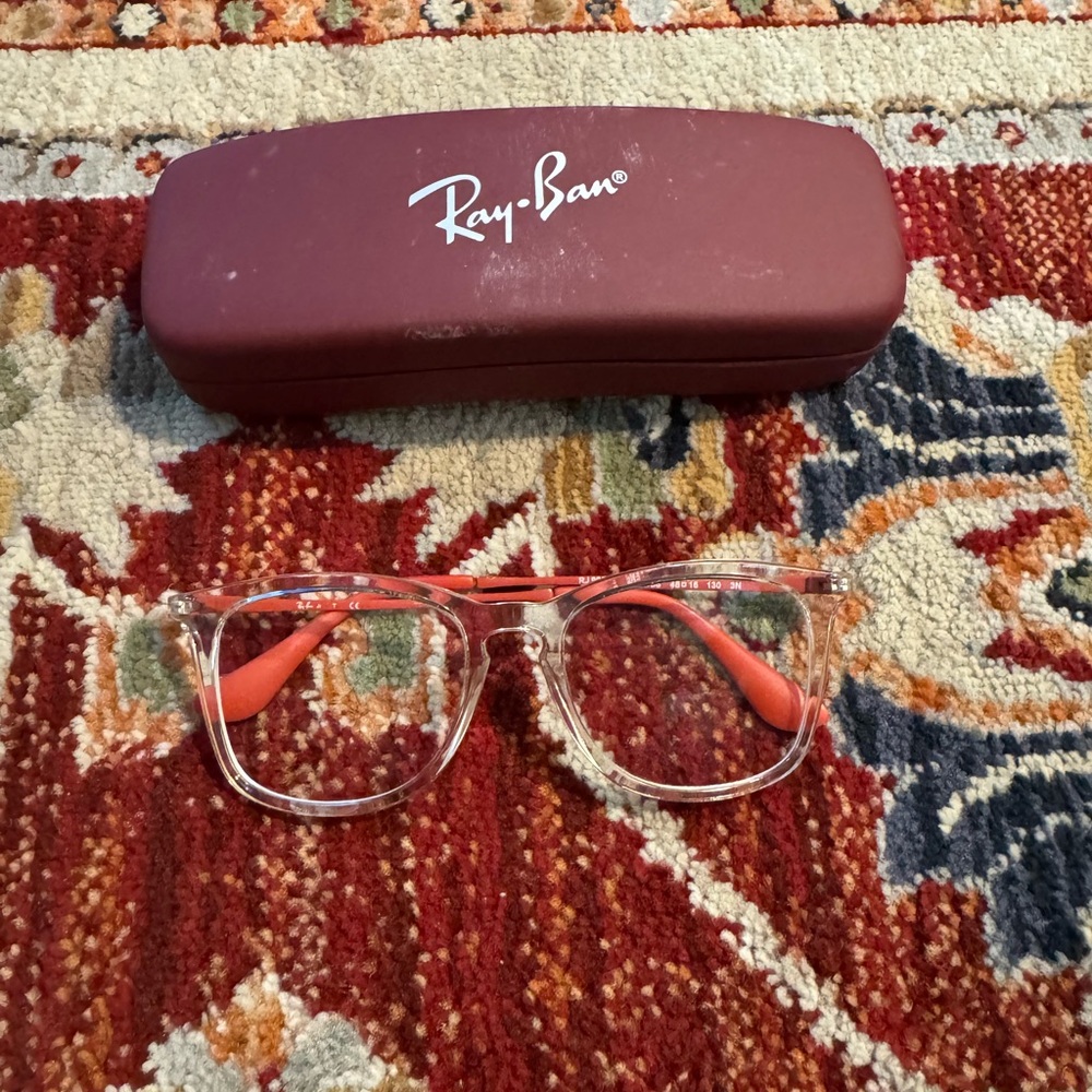 Ray-Ban Jr Eyeglasses Prescription Red & Clear Frames Unisex